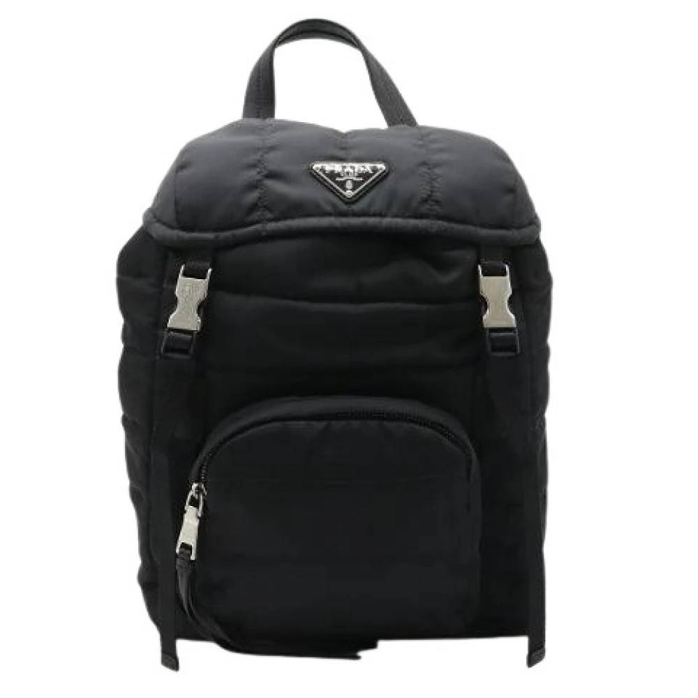 Prada Vintage Pre-owned Quilted Nylon Leather Backpack - Vintage - Dame - Sort - ONE SIZE - Nylon