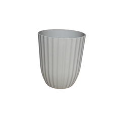 Plastkrukke rillet, creme m/nistre - H 30 cm