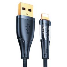 Kabel med smart switch USB-A - iPhone Lightning 1,2m - svart