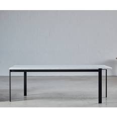 Mølballe Barcelona Sofabord - Hvid Carrara Marmor - Sort Stål - 55 cm. / 100x100 cm.