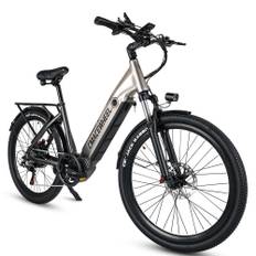 CMACEWHEEL L26 Moped Commuter E bicycle 26Inch Step Through Electric Bike 500W Motor, 48V 17Ah Battery gyllene