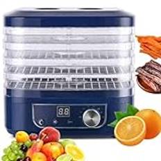 Mattorkare, 5 nivåer 220 W frystork med 72 H-timer, 35-70 ℃ temperaturjusterbar, frukttork med avtagbara brickor för torkning av frukt, kött, grönsaker, ryck och husdjursgodis