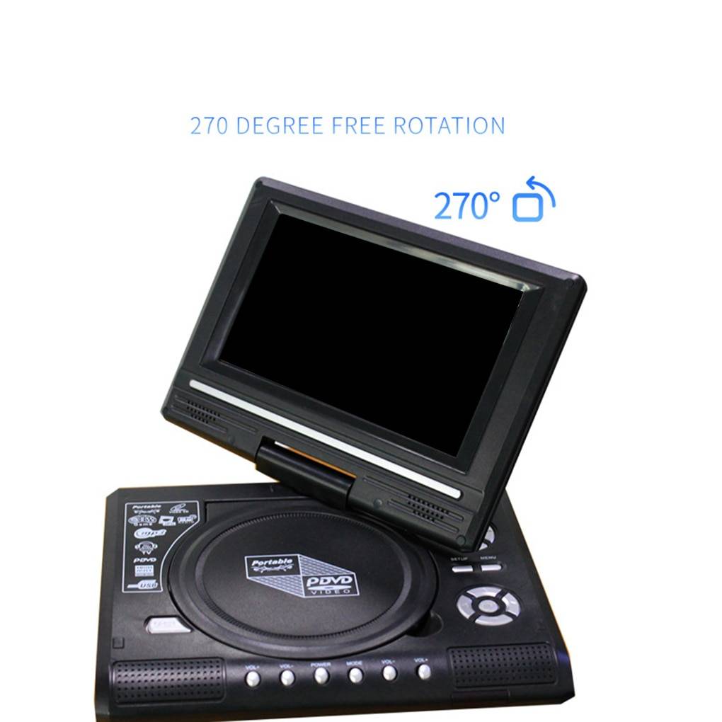 Bärbar dvd-spelare 270 graders rotationsskärm hd-videospelare resa mini dvd-spelare us/uk/eu/au kontakt - Nr .4