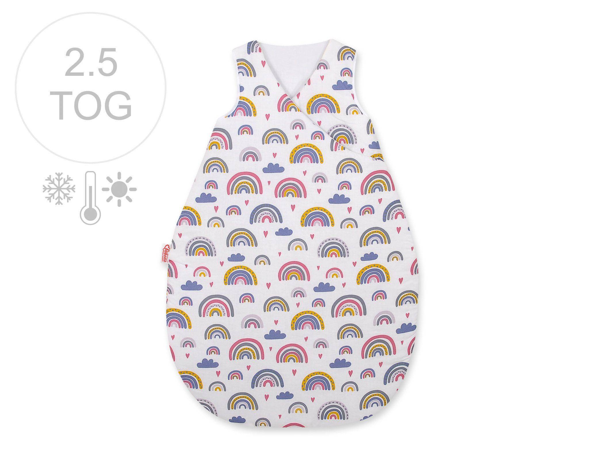 Insulated baby sleeping bag for all seasons, 75 cm - rainbow
