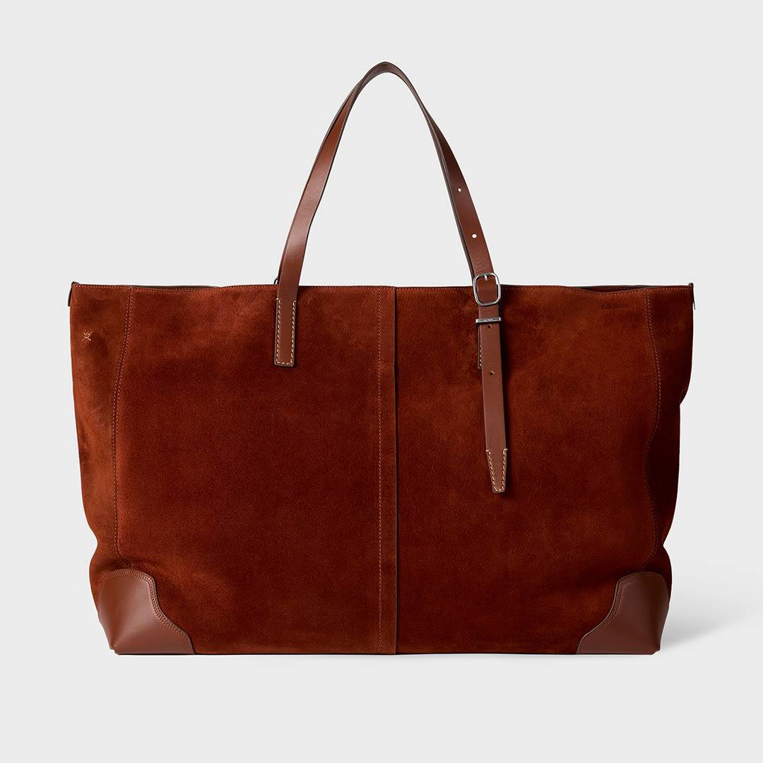 Paul Smith Brown Suede Duffle Tote Bag