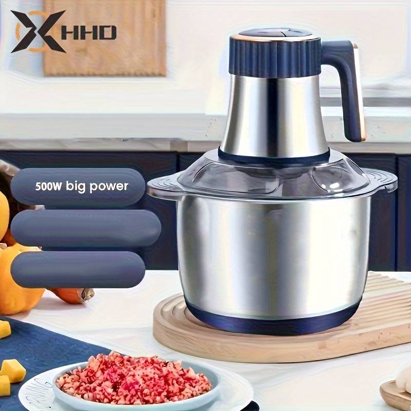 TEMU Electric Meat Grinder, Food Processor 2l/3l/5l Stainless Steel | 500w, 15000 Rpm, 304 Stainless Steel Body, Europe Plug, Ideal For Chopping Meat, Vegetables, Fruits, Nuts