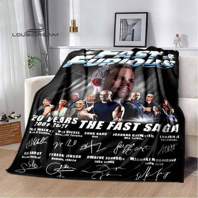 Film Fast & Furious Flanellfilt Racerbilar Heminredning Fluffig filt Sovrum Säng Soffa Resa Camping värmefilt