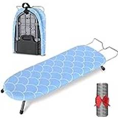 Shrivee Strykbräda vikbar bordsstrykbräda, liten strykbräda vikbar med vikfunktion, platsbesparande mini vikbar järnbräda med halkfria fötter för hemmabruk 81,5 x 32 cm
