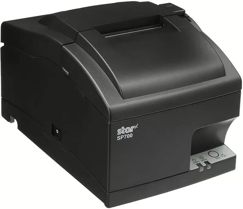 Köksskrivare, iZettle-kompatibel, USB, RS232, LPT, LAN (ethernet), Star SP742 (Seriell (RS232), Svart)