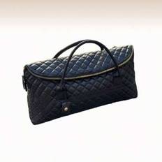 Svart PU-reseväska i mjukt läder med diamantmönster, unisex, två ryggstöd, kan bäras på en axel, bagageväska, shoppingväska, bärbar träningsväska, oum