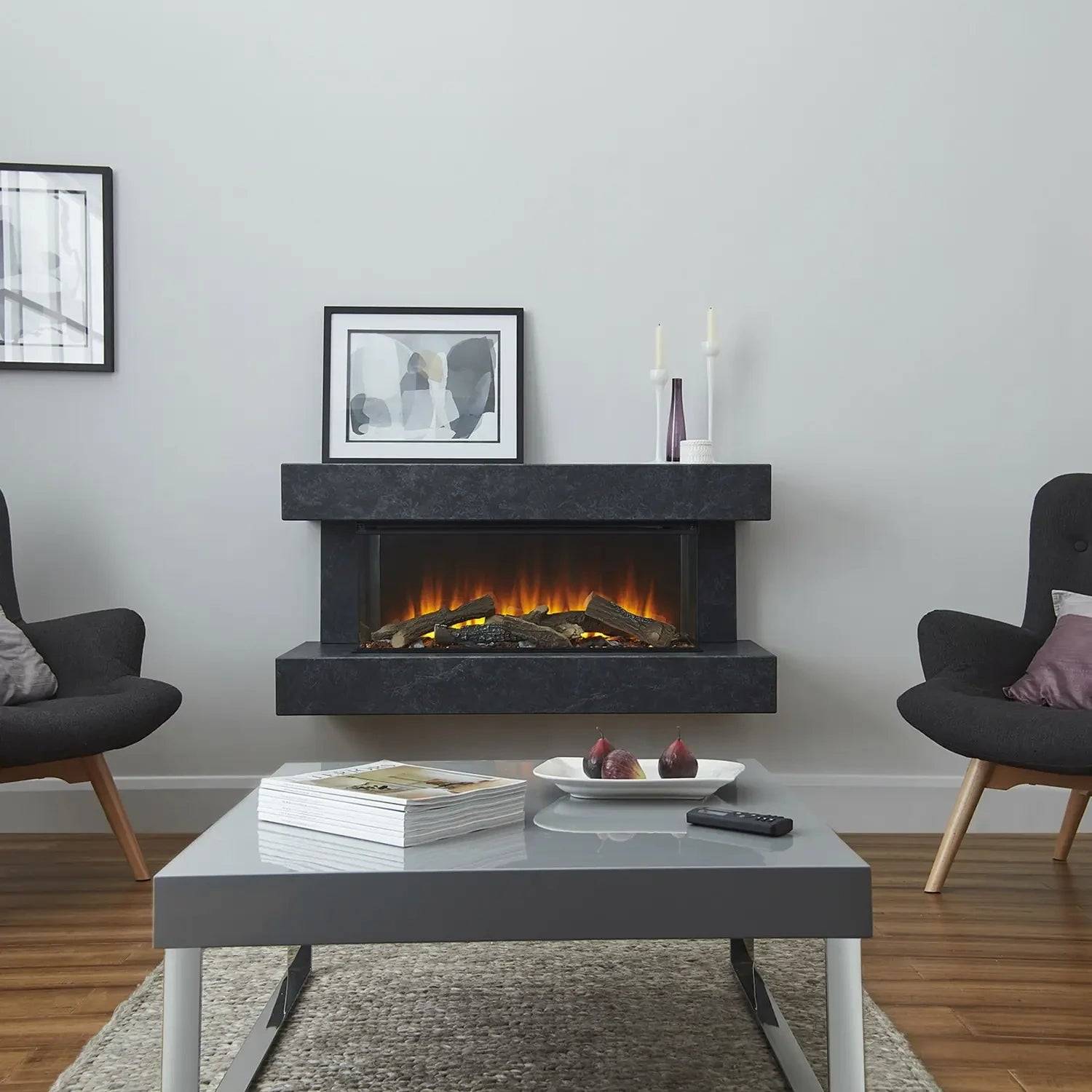 Winchester 870 - Grå Marmor elektrisk kamin