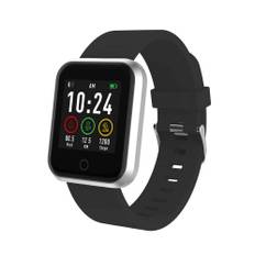 Swiss Go Smartwatch Davos Stål - Sort Silicone Rem - 36X41Mm Urkasse