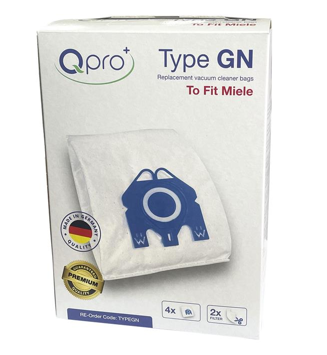Miele støvsugerposer Type GN QPRO. Uoriginale. 4 stk. + 2 filtre. TYPEGN
