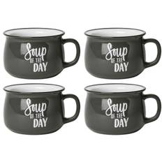 GUSTA 2171700 Suppentasse Soup of the day, Steinzeug, 500 ml, grau (4 Stück)