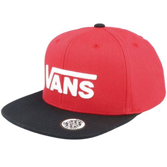 Vans - Röd snapback Keps - Kids Drop V Ii True Red/Black Snapback @ Hatstore