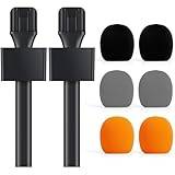 TONOR 2-Pack Mikrofonhandtag för DJI RODE-Mikrofon, handhållen Mikrofonställ för Wireless GO, Intervju Mikrofonrigg för Alla Knäpp Mikrofoner, Trådlö Mikrofonadapter för Vlog/Intervjuer/Rapporter TP20