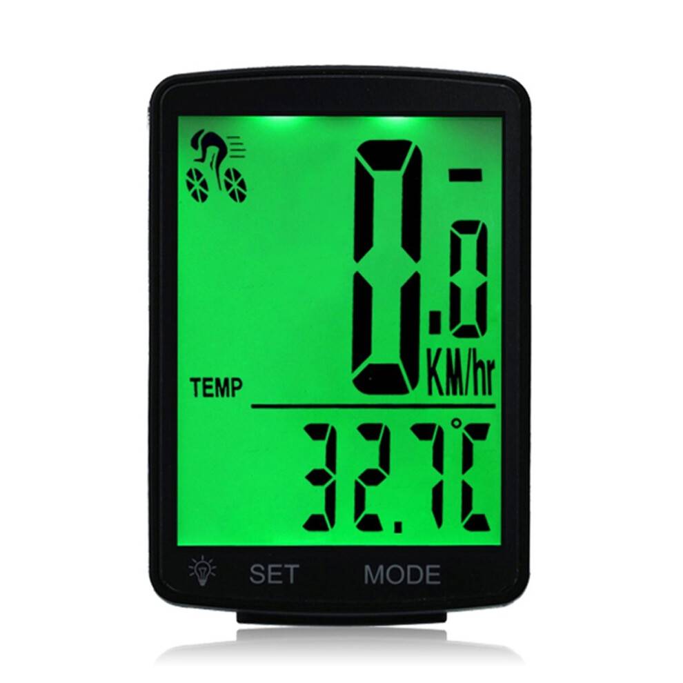 Cykelcomputer med baggrundsbelyst speedometer Multifunktionelt cykeldisplay til dag- og natbrug Måler hastighed og distance