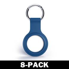 Airtag Apple Skal Silikon Med Nyckelring Blå 8-Pack