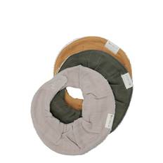 FABELAB Ruffle Bib - Olive Garden - 3 Pack |Grön |19X19 cm