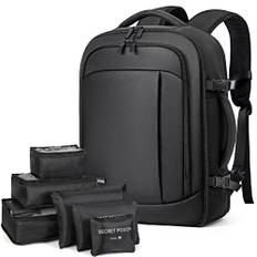 Lekespring Kabinbagage 45 x 36 x 20 easyjet reseryggsäck | kabinväska herr dam - väska 40 x 20 x 25 x 25 ryanair med 6 organisationspåsar - affärsresa skola semester, Svart, XL: 44x19x32 (27L),
