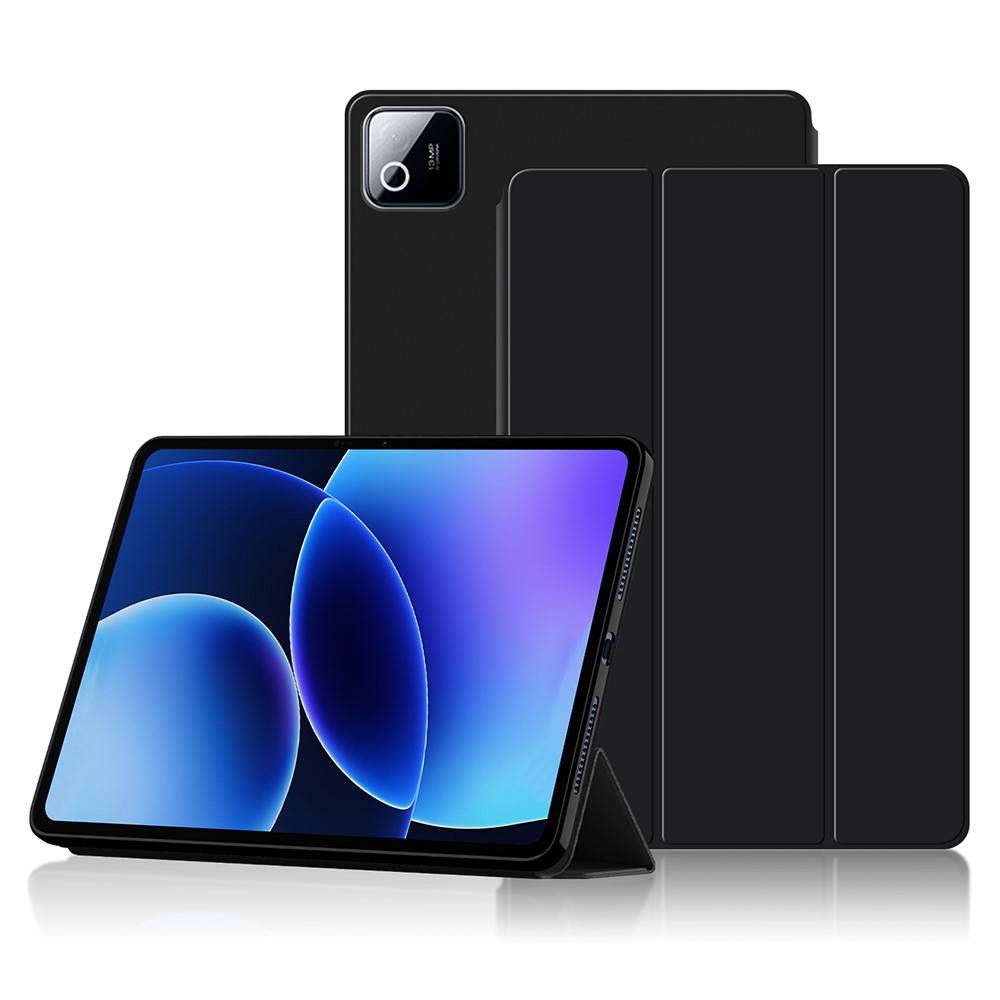 Xiaomi Pad 8 / 8 Pro - Tri-Fold läderfodral - Svart