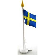 Flagga - Svensk bordsflagga i trä och tyg - 37cm