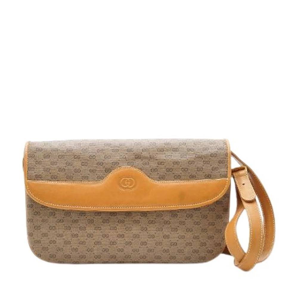 Gucci Vintage - Pre-owned Vintage GG Microguccissima Tri-Pocket Crossbody Väska Vintage - Dam - ONE Size - Läder