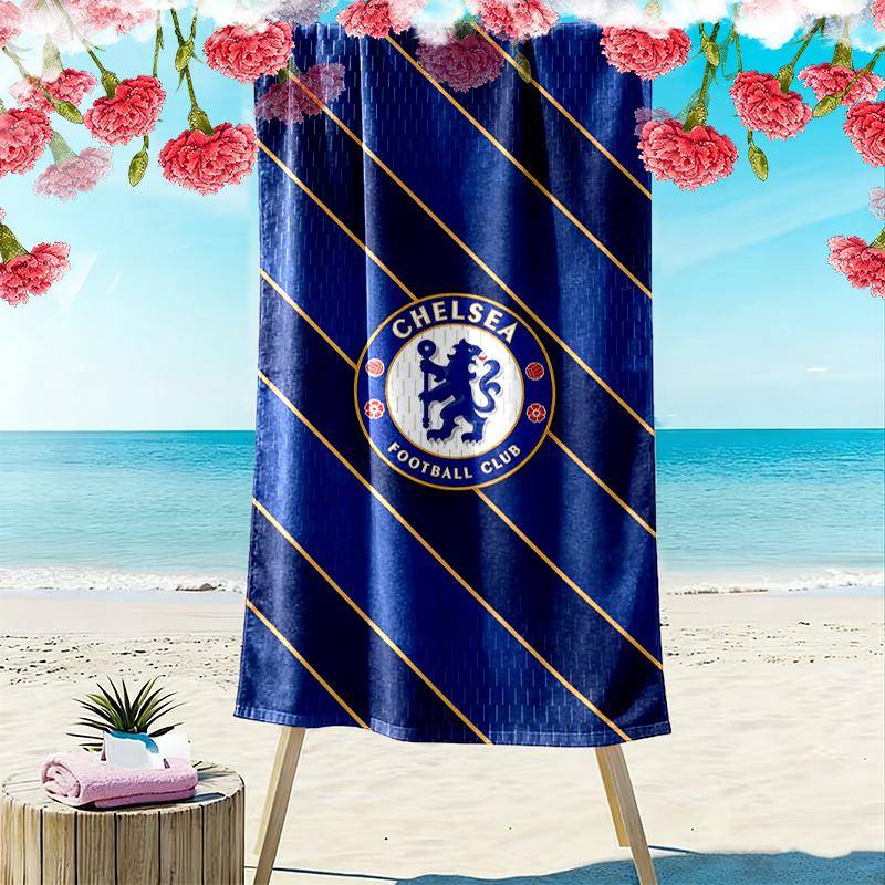 1 st Chelsea FC strandhandduk Perfekt födelsedagspresent för familjen, En livlig strandhandduk lämplig för utomhusaktiviteter