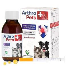 ArthroPets+ Alternative zu Gelenktabletten für Hunde und Katzen, Gelenk-komplex aus 9 hochkonzentrierten Wirkstoffen auf Lachsölbasis, Gelenkschutz für Hunde und Katzen, Omega 3, VIT. D3-100 ml