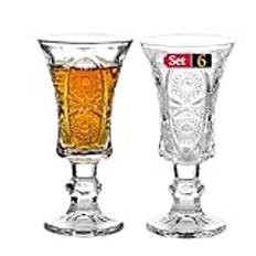 6 Shotsglas av Kristallglas 4cl Snapsglas Med Handtag