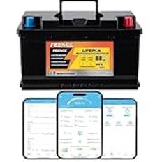Feence LiFePO4-litiumbatteri i miniformat, 12 V, 100 Ah, med 100 A BMS, 15 000 cykler och 10 års livslängd, perfekt för husbil, båtar och andra elnätsoberoende system