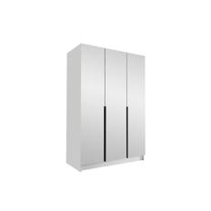 Herrljunga Garderob med Spegel 150 cm - Vit/Svart & garderobssystem Vit,Svart