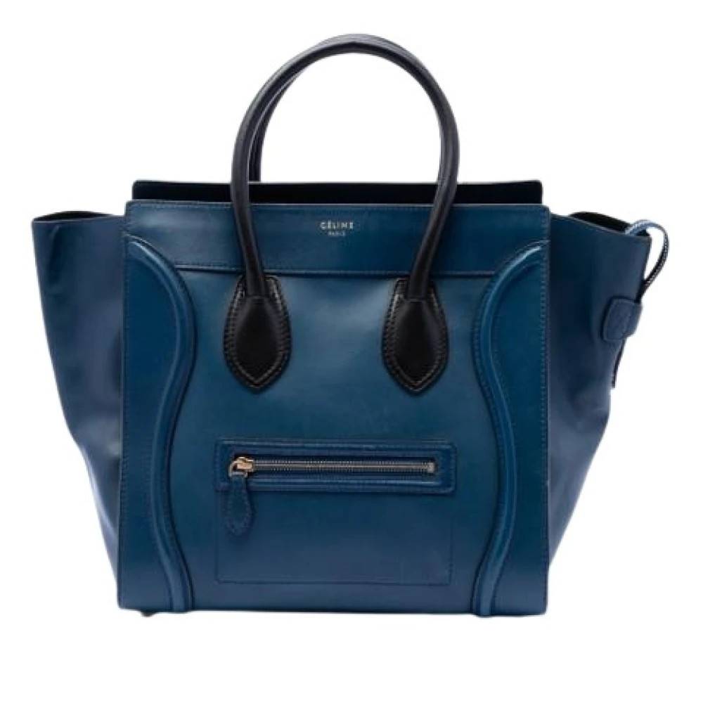 Celine Vintage Pre-owned The Luggage Tote - Vintage - Dame - Blå - ONE SIZE - Uld