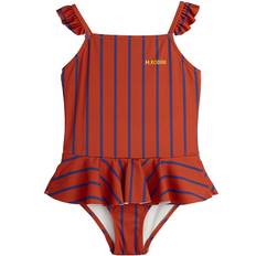 Mini Rodini Badedragt - UV50+ - Stripe - Rustrød/Blå - Mini Rodini - 2-3 år (92-98) - Badetøj
