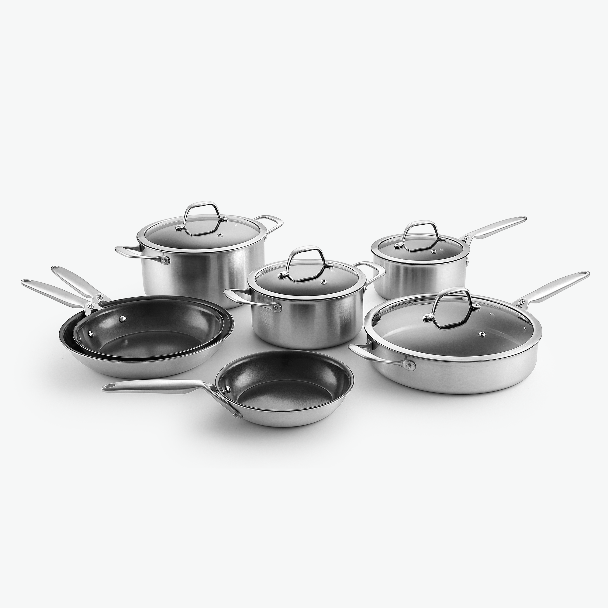 Viretta 3-Ply pande & gryde sæt - Keramisk Chef Sæt - 7 dele / Glas
