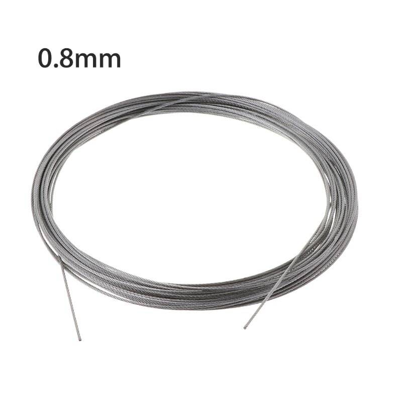 10m 304 trådrep mjukt fiske lyftkabel 7 × 7 klädstreck r9jf - 0.8mm