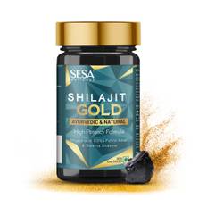 Sesa Shilajit Gold Capsules With 60% Fulvic Acid For Energy Stamina Strength Muscle Support Natural Ayurvedic Wellness Supplement 30 Ct