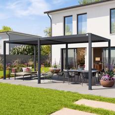3x6m Pergola, lameltag, antracitgrå - (400124)