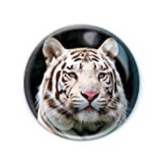 Magnidome - Vit Tiger från Deluxebase. Vit tiger kylskåpsmagnet i kristallglas för barn. Fantastiska kupolformade magneter för heminredning