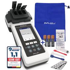 EW24 PoolLab 2.0 Special Edition - inklusive Testtabletten, Aufbewahrungsbeutel und Batterien - 24 Testparameter - Schnelle Wasseranalyse für Pools & Whirlpools - Bluetooth- und WLAN-fähig