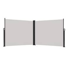 UISEBRT Dubbel sidomarkis utdragbar insynsskydd 180 x 600 cm – markis sidosynsskydd, vindskydd för terrass, balkong, trädgård (grå)