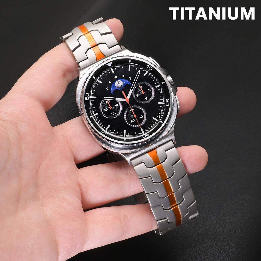 Titanband för Samsung Galaxy Watch 8 Classic 46mm Ultra 2025 47mm 2024 Lyxigt Armbandsur för Galaxy Watch 8 7 6 5 44mm 40mm
