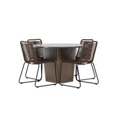 Santa Fe Matbord Ø120 cm – Roasty | Lindos Matstol Aluminium | Matgrupp