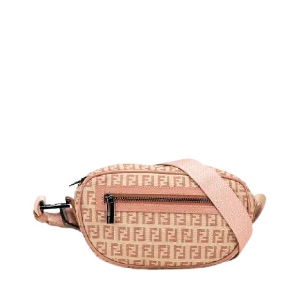 Fendi Vintage Pre-owned Canvas Crossbody Bag - Vintage - Dame - Beige - ONE SIZE - Læder