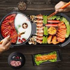 Inomhus koreansk elektrisk bbq -grill med grytugn