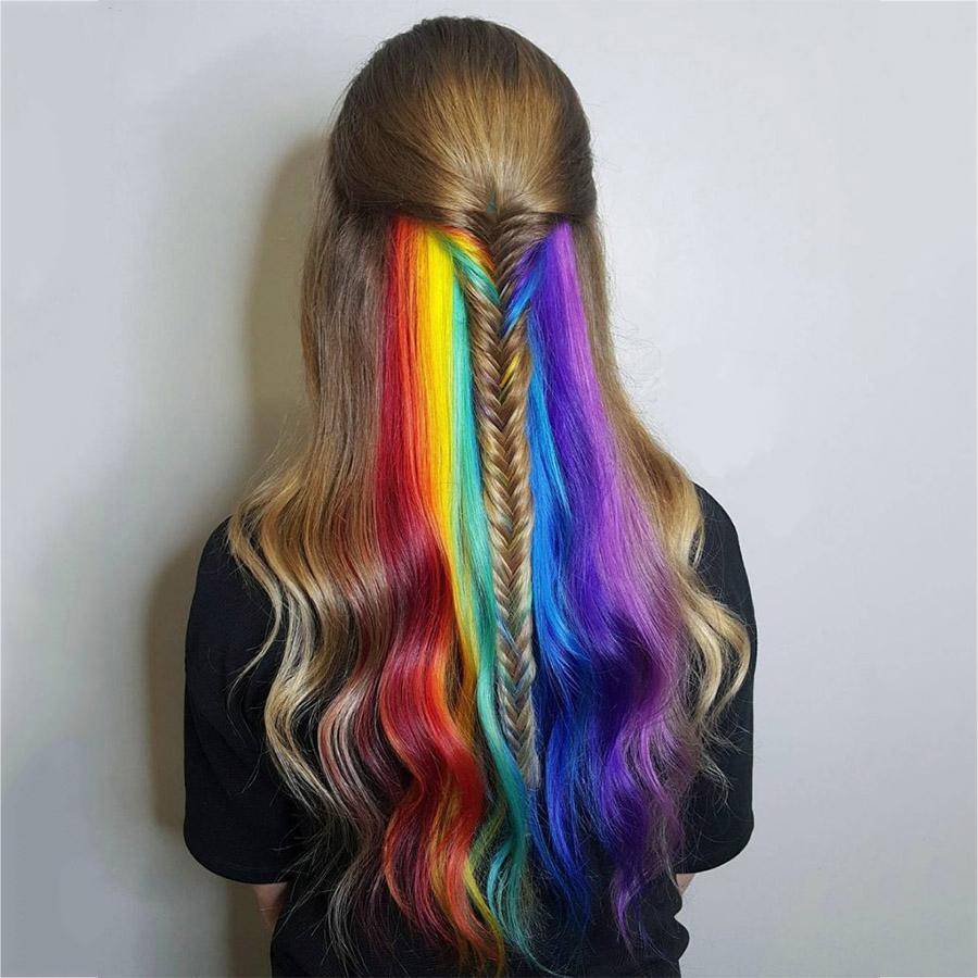 Klämma i ett stycke för ombre hårförlängningar Ren färg rakt långt syntetiskt hår falska hårbitar Clip In 2 Tone Hair
