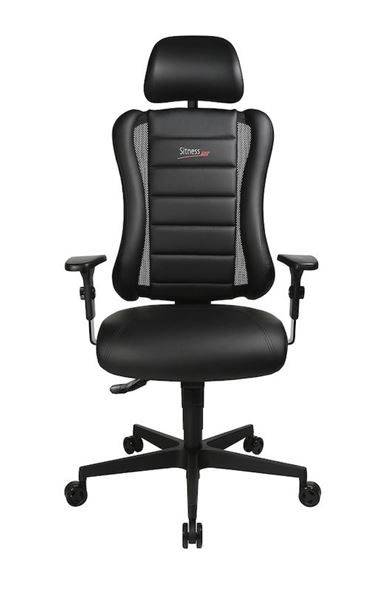 Gamingstol Sitness RS, inkl. nackstöd och armstöd, svart / svart