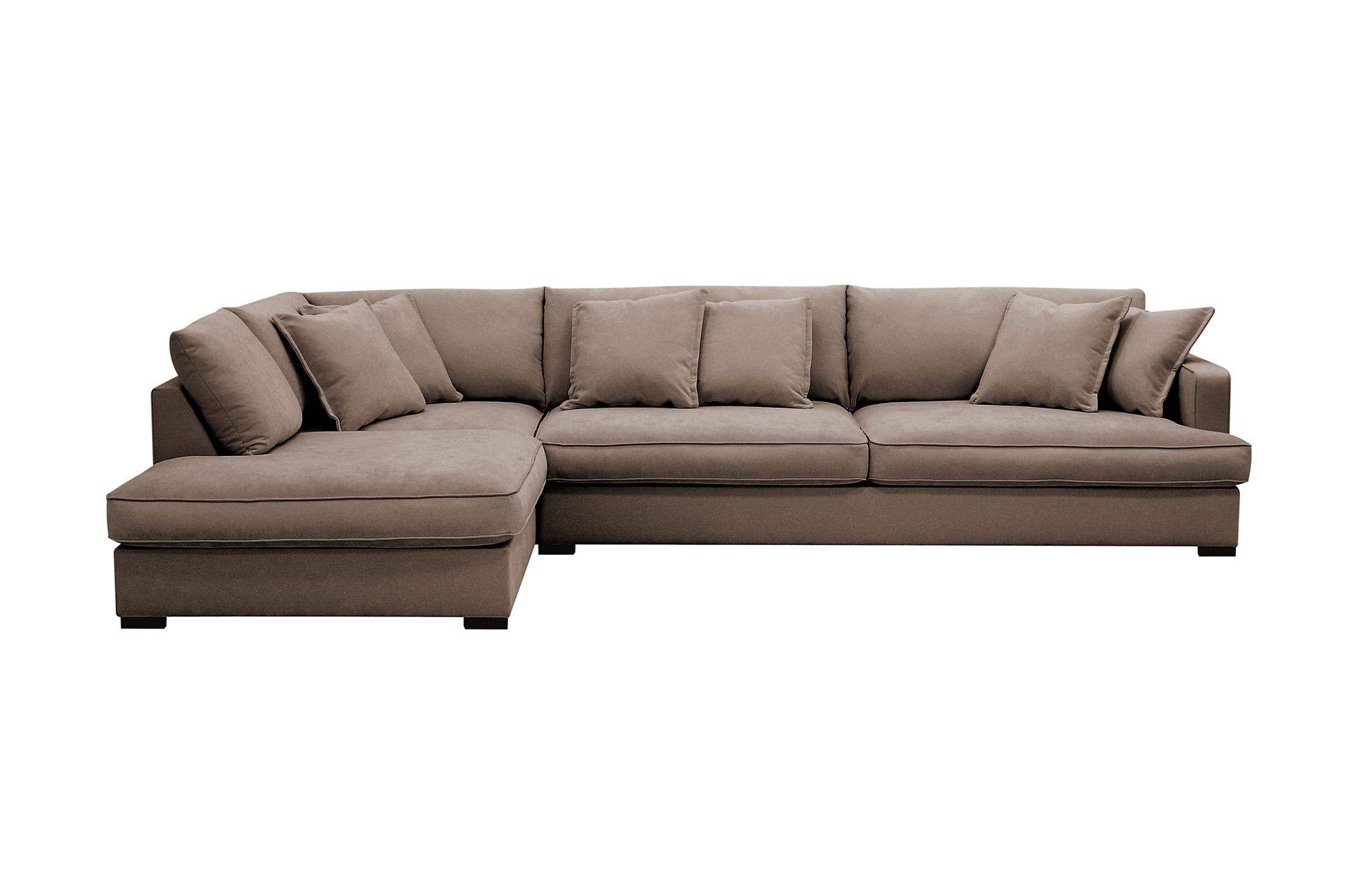 Rossita Lyx 4-sits Vänstervänd L-formad Extra Djup Schäslongsoffa i Tyg - Brun Divansoffa & schäslongsoffa Scandinavian Choice