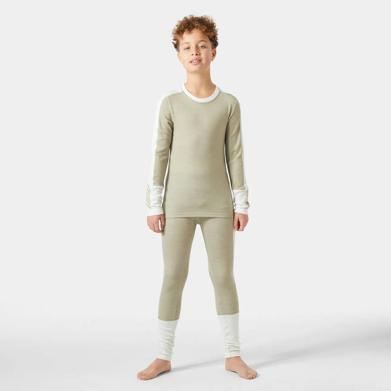 Helly Hansen Juniors' LIFA® Merino Midweight Base Layer Set Skiundertøj Børn - Light Lav - Light Lav / 176 cm / 16 år
