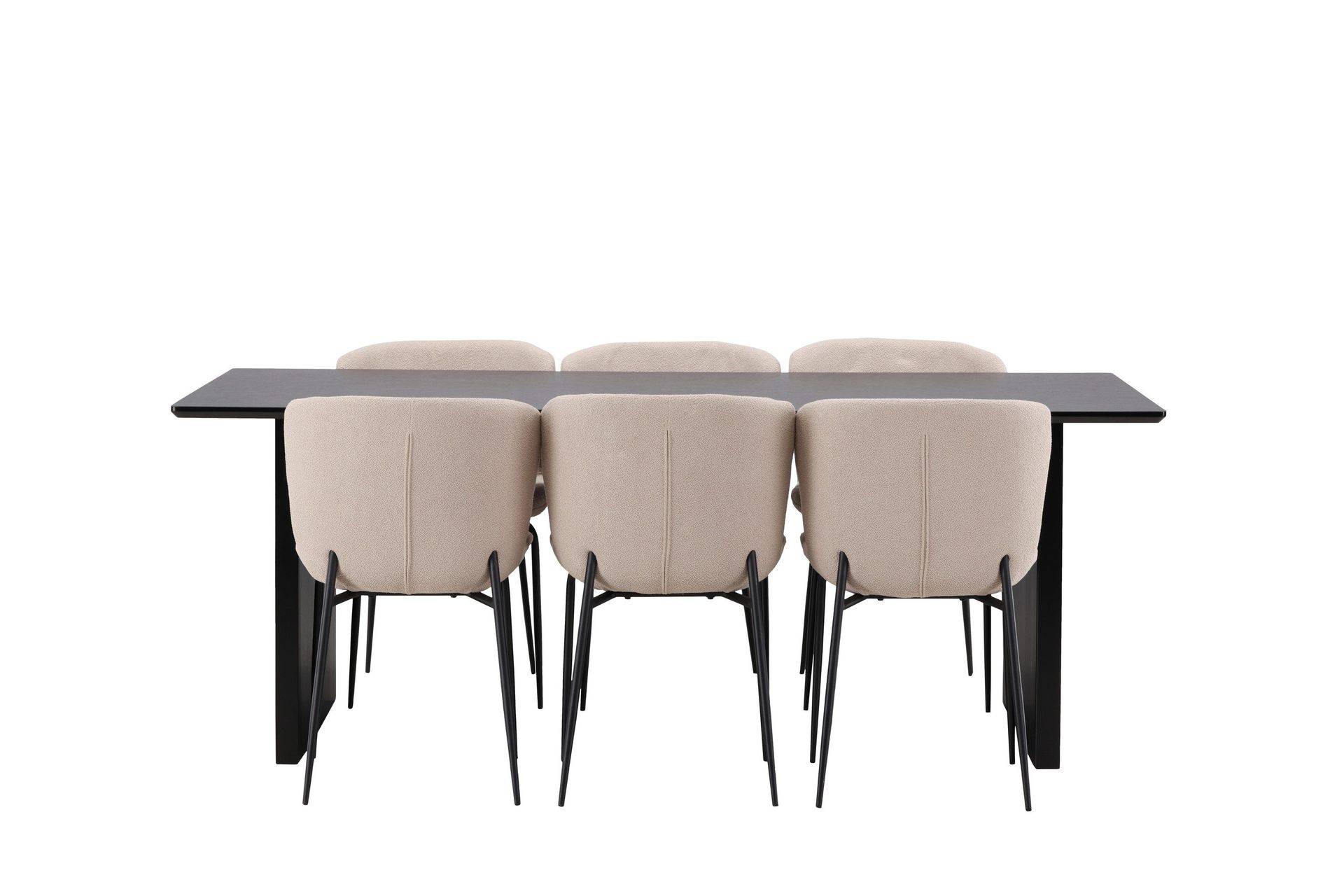 Vail Matgrupp 200 cm Rektangulär med 6 Modesto stolar - Beige Beige,Svart Venture Home